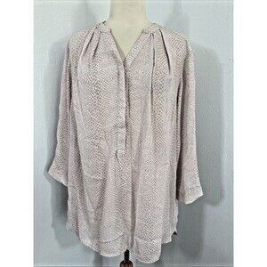 Jones New York Blouse Womens 1X Animal Print Top Career‎ Office Siren
